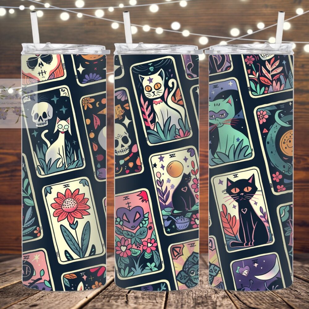 Cute Tarot Card Mertal Insulated Tumbler